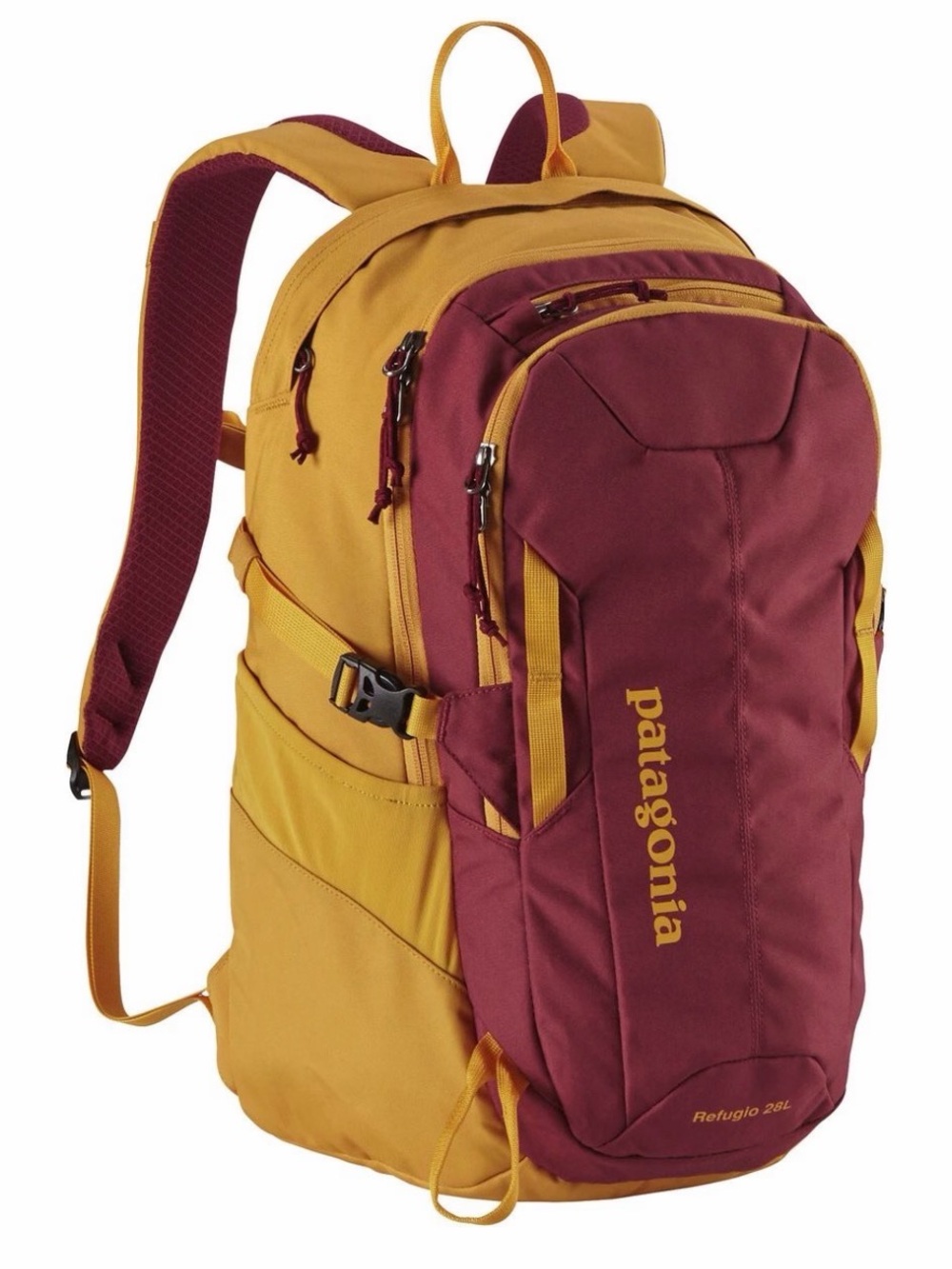 Patagonia Two-Tone 28L Backpack Gold Burgundy Laptop Travel Hiking Pack